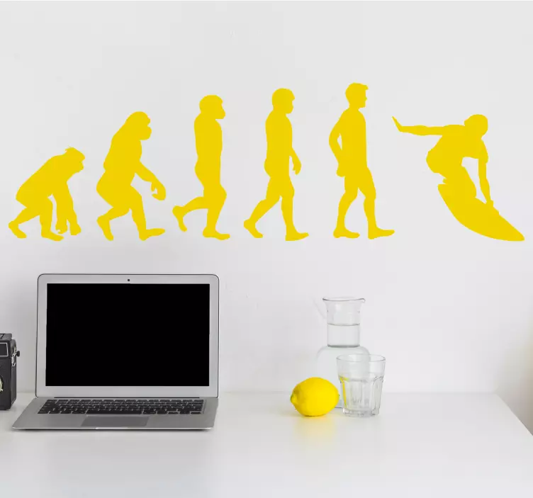 진화 서핑 데칼을 맡다 - TenStickers