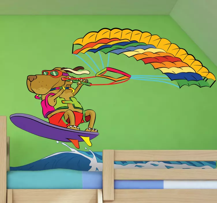 서핑 개 키즈 스티커 - TenStickers