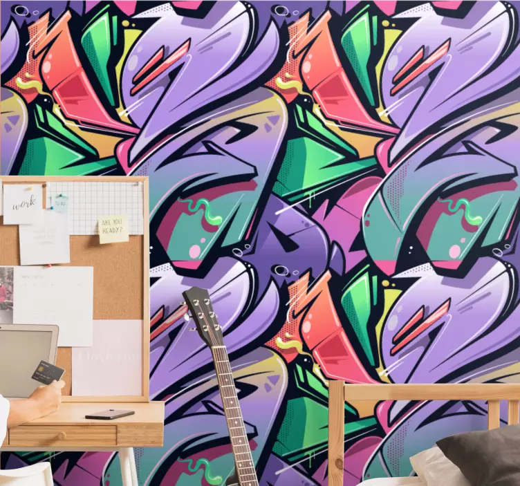 십대 방 벽 스티커 생동감 넘치는 추상 그래피티 - TenStickers