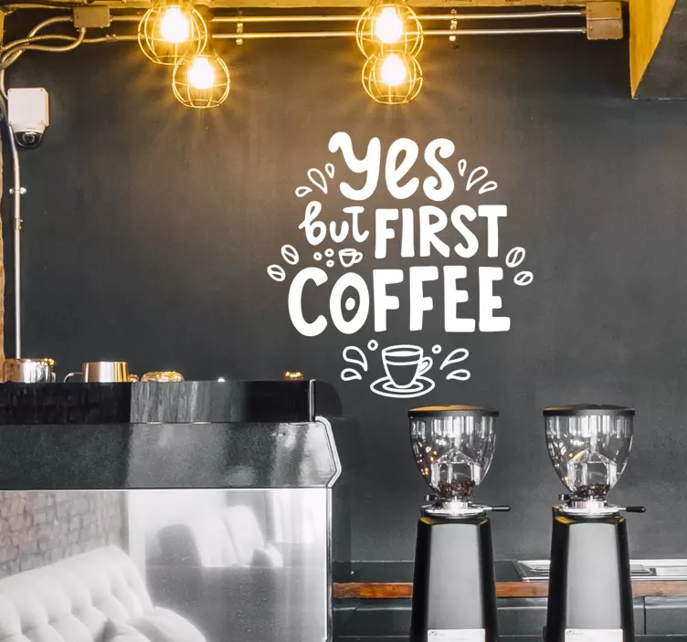 텍스트 벽 스티커 커피 명언 디자인 - TenStickers