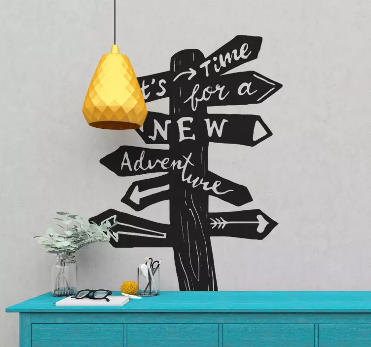 텍스트 벽 스티커 새로운 모험의 표지판 - TenStickers