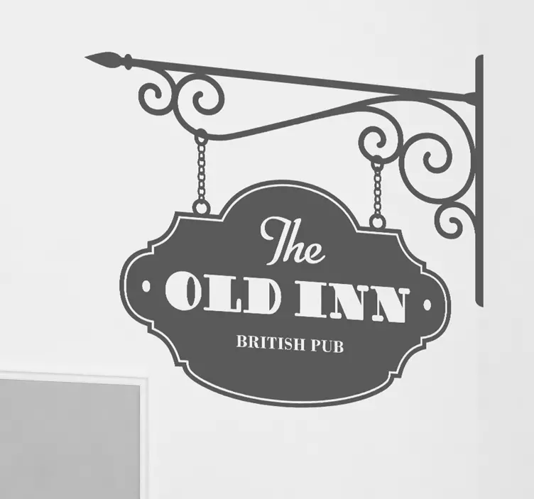 오래된 여관 술집 스티커 - TenStickers