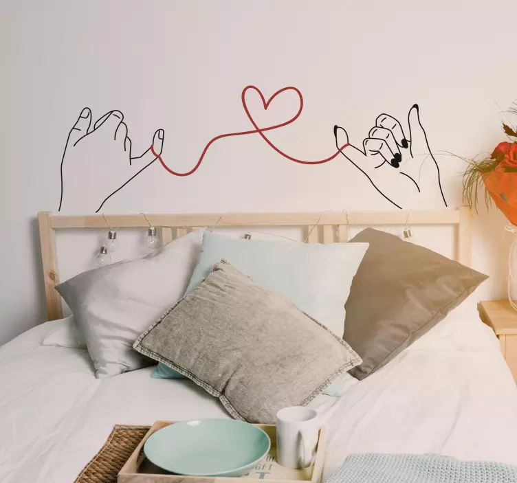 빨간 실 발렌타인 데이 스티커 - TenStickers