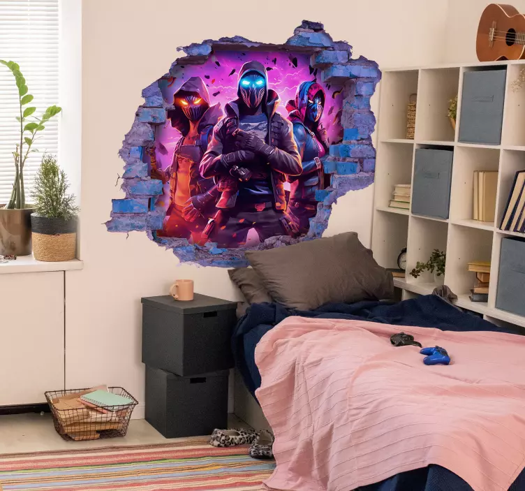 시각 효과 벽 스티커 세 명의 가면 병사들 - TenStickers