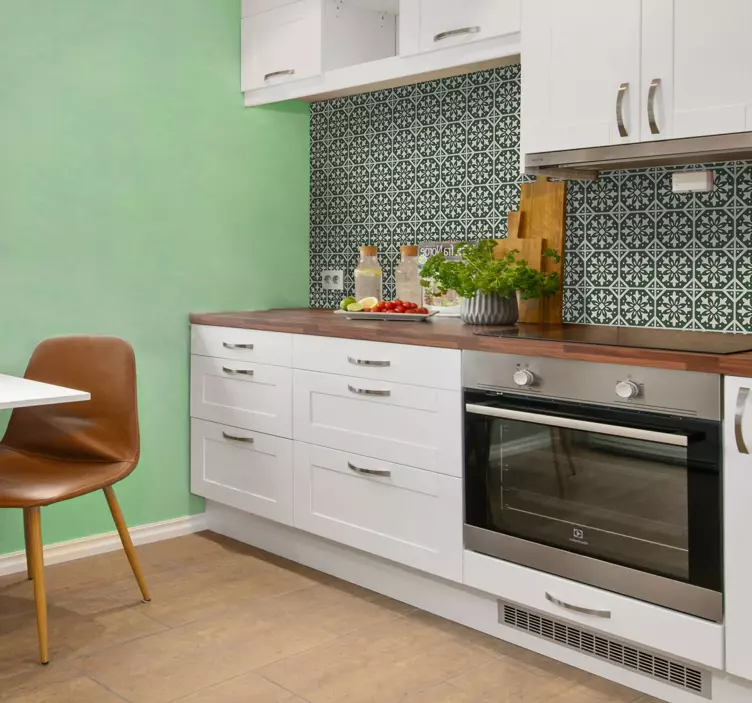 타일 스티커 우아한 식물 패턴 - TenStickers