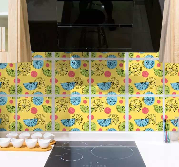 타일 스티커 과일 패턴 타일 - TenStickers