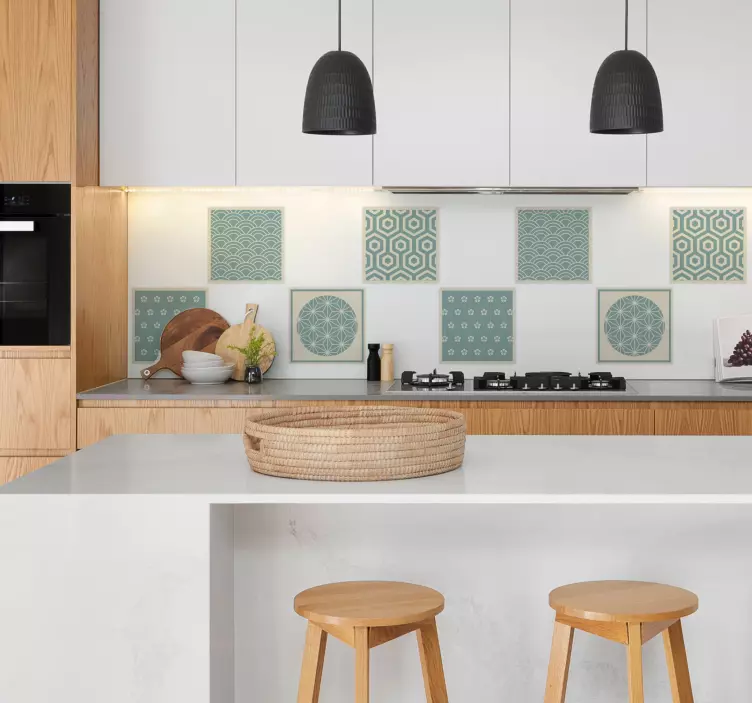 타일 스티커 그린 자판디 - TenStickers