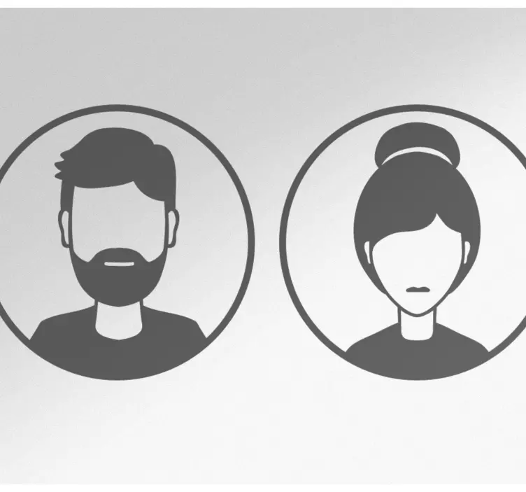 화장실 남자 여자 로그인 문 데칼 - TenStickers