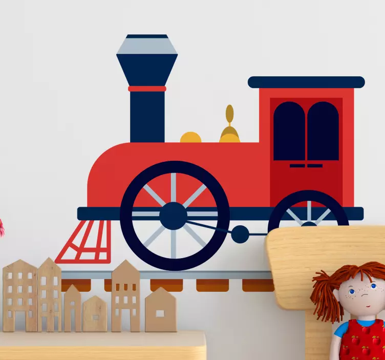 기차 트랙 소녀 벽 벽화 - TenStickers