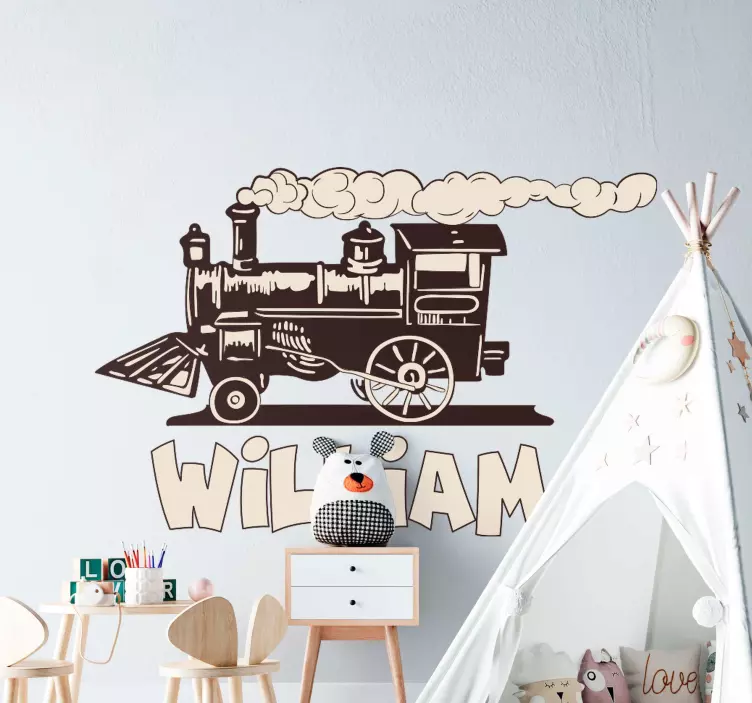 이름 맞춤 스티커가있는 기차 - TenStickers