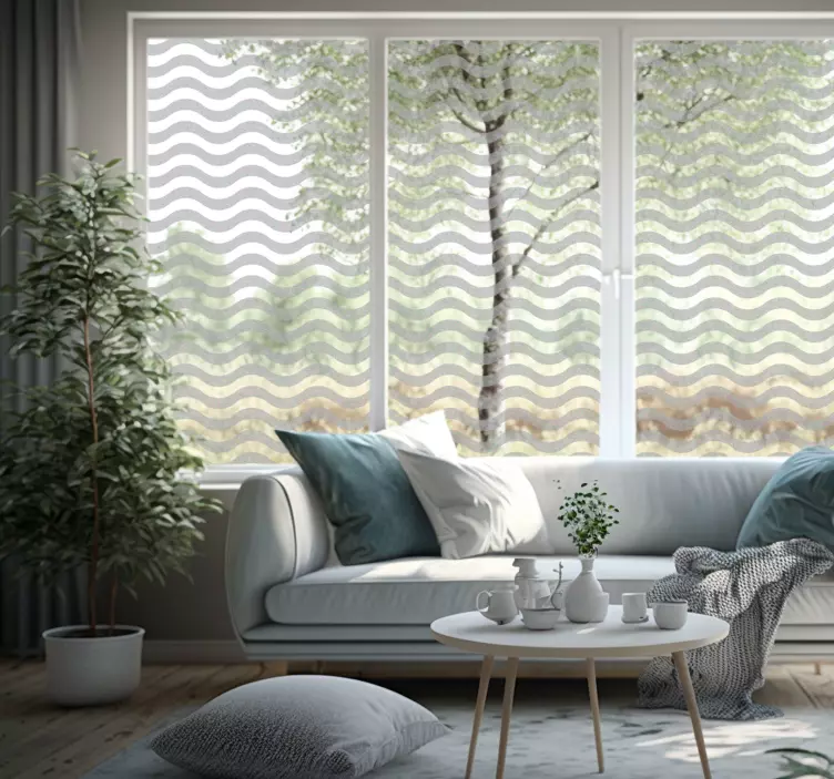 창 스티커 투명한 파도 - TenStickers