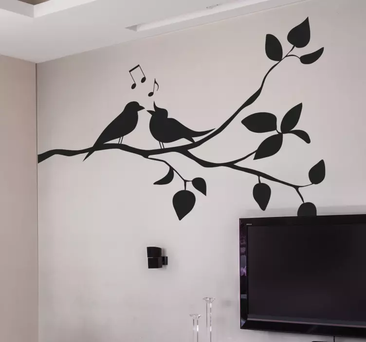 새 벽 나뭇 가지와 스티커 - TenStickers