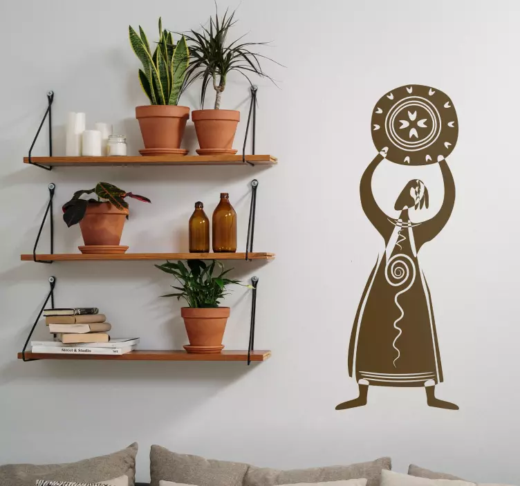 방패와 부족 여자 스티커 - TenStickers