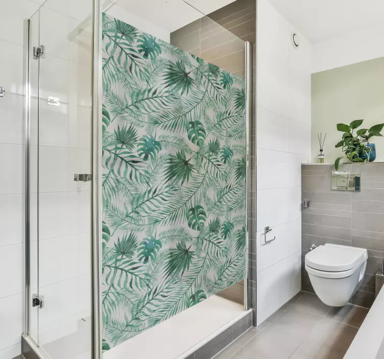 열대 식물 샤워 데칼 - TenStickers