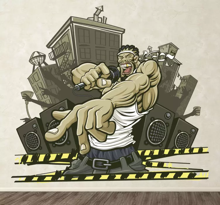 도시 랩퍼 낙서 벽 스티커 - TenStickers