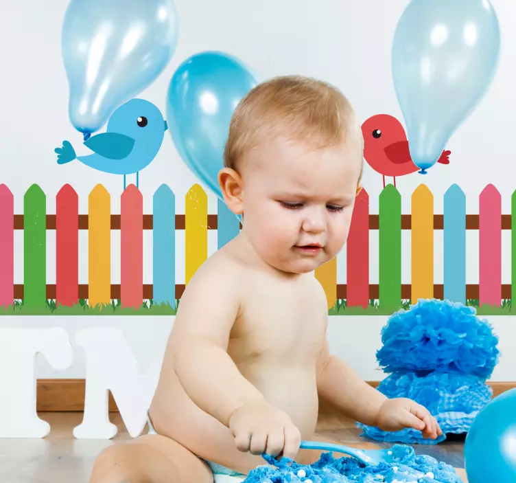 밸런스 다채로운 울타리 벽 테두리 스티커 - TenStickers