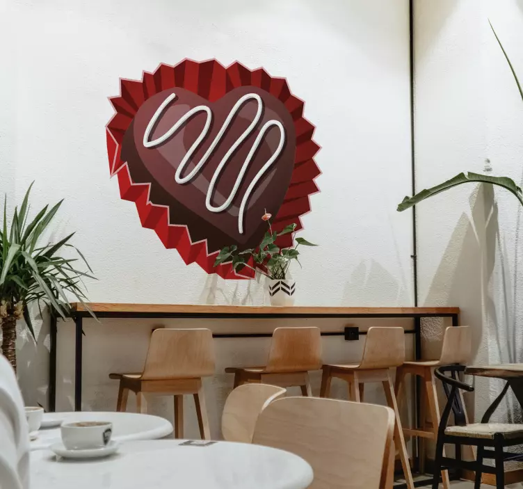 발렌타인 데이 초콜릿 하트 벽 스티커 - TenStickers