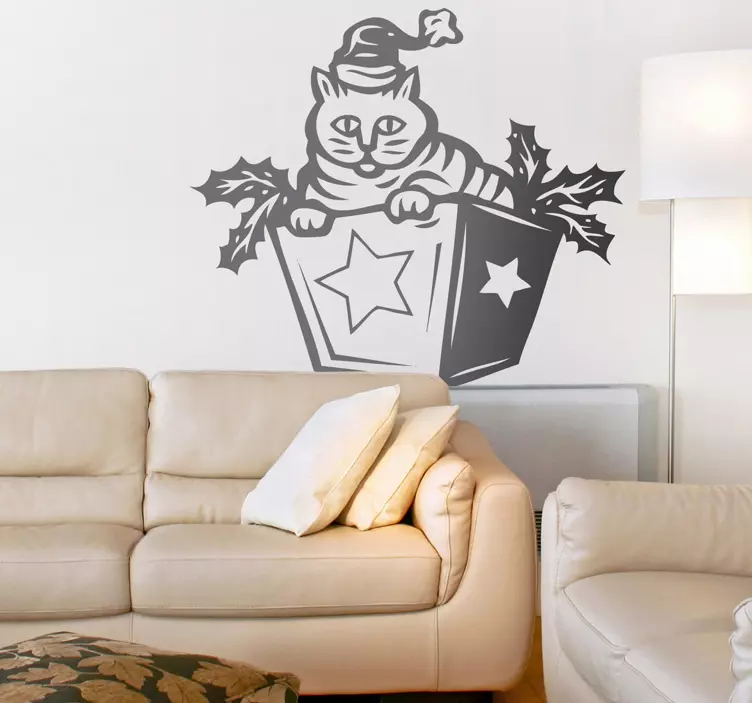 발렌타인 벽 스티커 축제 고양이 서프라이즈 - TenStickers