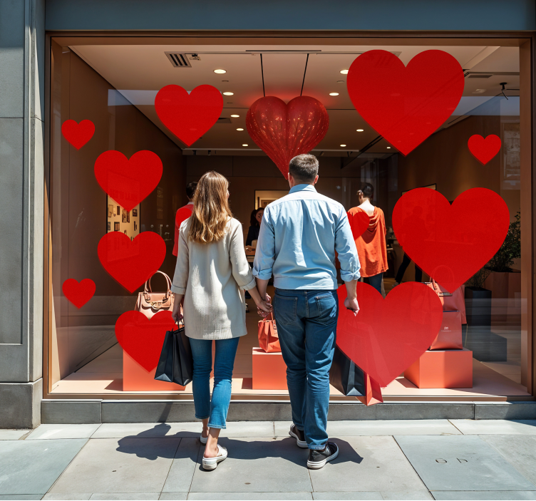 발렌타인 벽 스티커 하트팩 - TenStickers