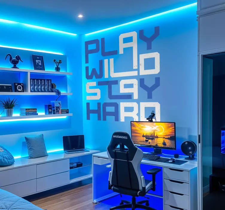 비디오 게임 벽 스티커 열심히 놀아라 - TenStickers