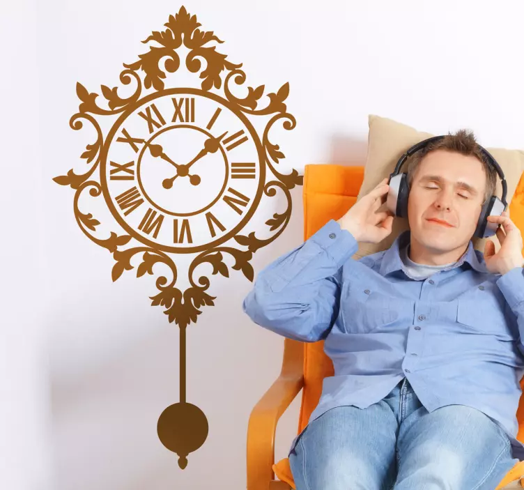 빈티지 시계 벽 스티커 - TenStickers