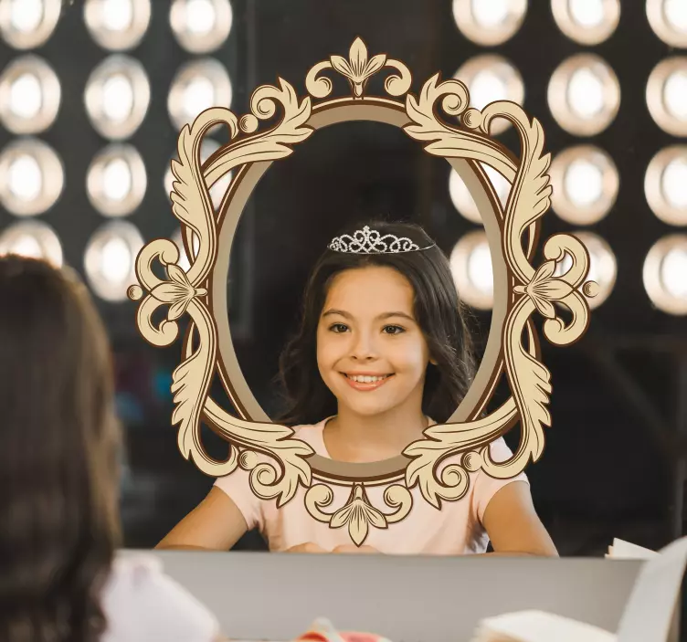 빈티지 타원형 프레임 거울 스티커 - TenStickers