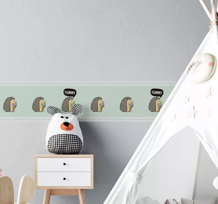 국경 벽 스티커 귀여운 고슴도치 컬렉션 - TenStickers