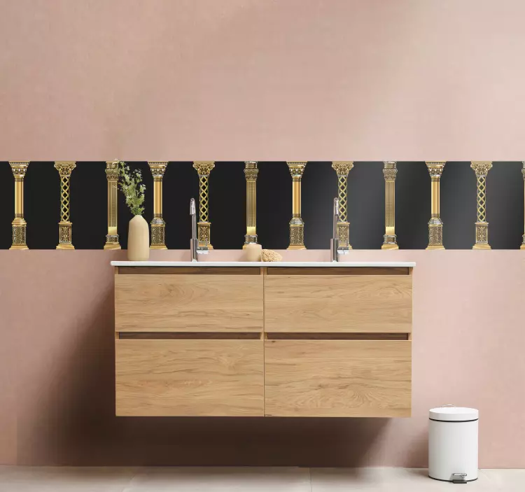 국경 벽 스티커 우아한 기둥 모티브 - TenStickers