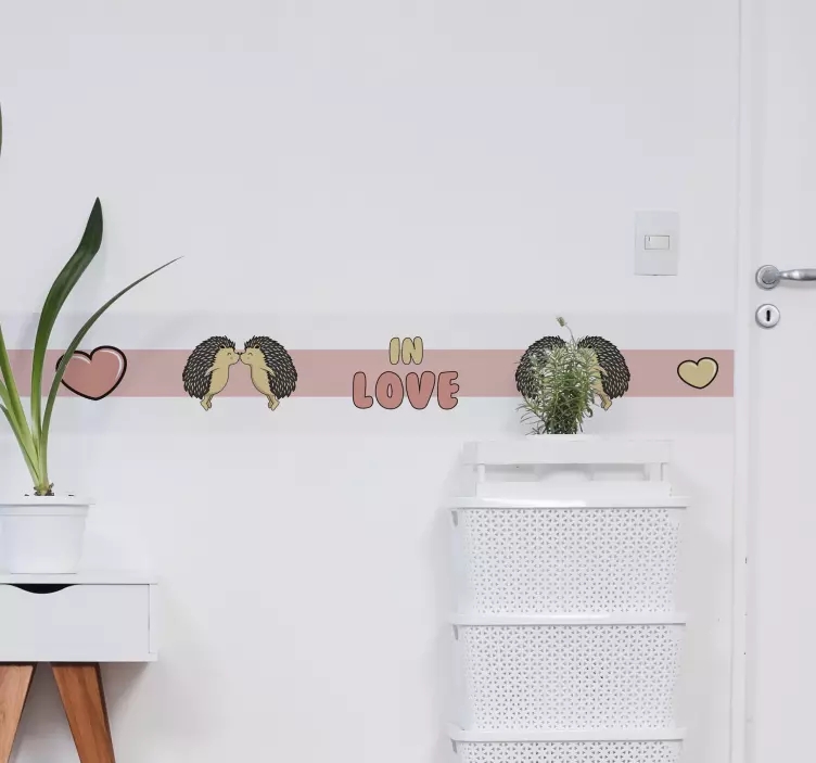 국경 벽 스티커 키스하는 고슴도치 커플 - TenStickers