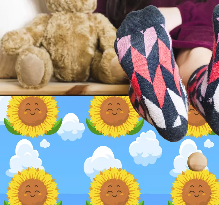 꽃과 식물 스티커 명랑한 해바라기 패턴 - TenStickers