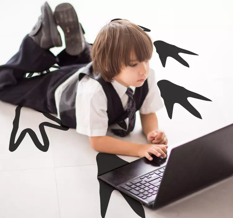 드래곤과 공룡 벽 스티커 공룡 발자국 자국 - TenStickers