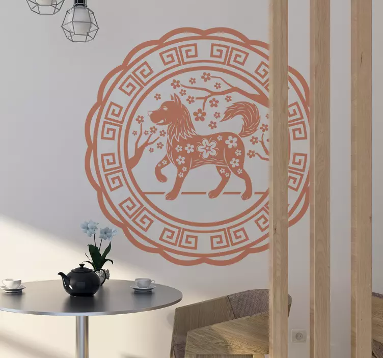 고양이 및 개 벽 스티커 우아한 개 실루엣 - TenStickers