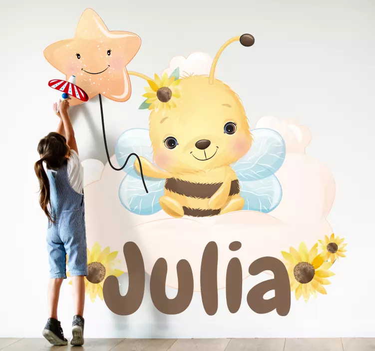 그림 벽 스티커 매력적인 벌 디자인 - TenStickers