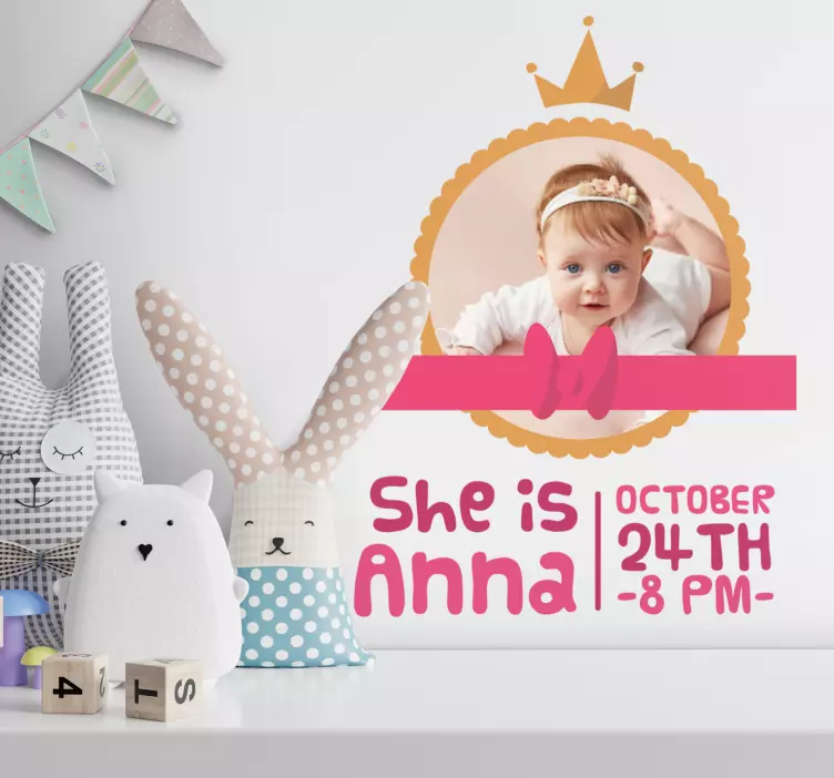 어린이를위한 벽 스티커 맞춤형 아기 발표 - TenStickers