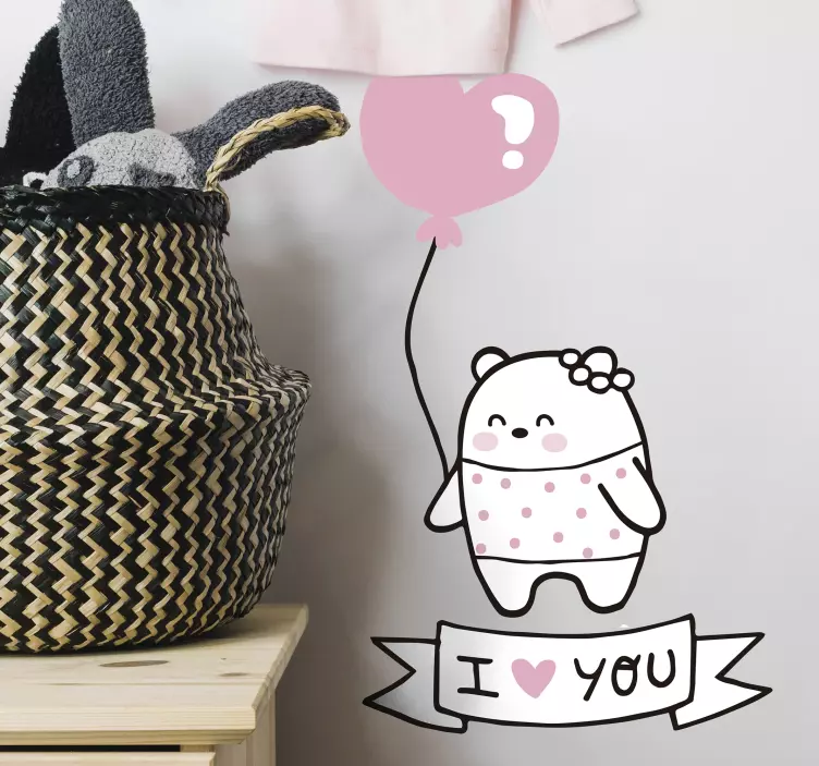 어린이를위한 벽 스티커 귀여운 하트 풍선 - TenStickers