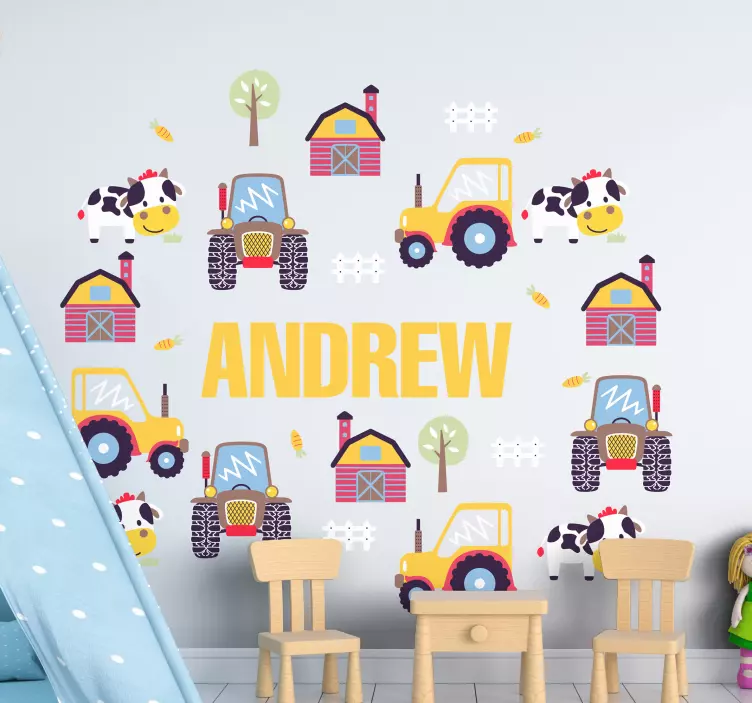 어린이를위한 벽 스티커 농장 테마 개인화 - TenStickers