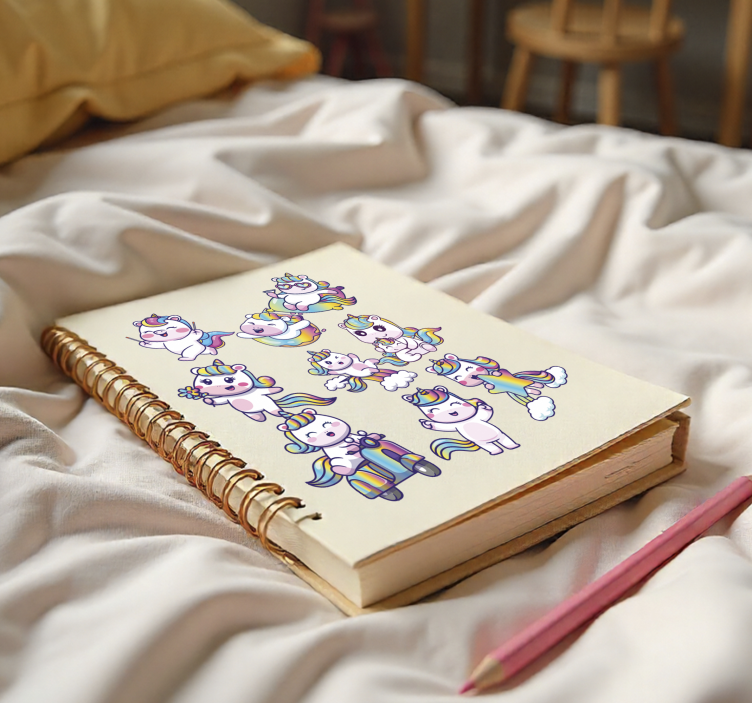 교육용 벽 스티커 유니콘 디자인 세트 - TenStickers