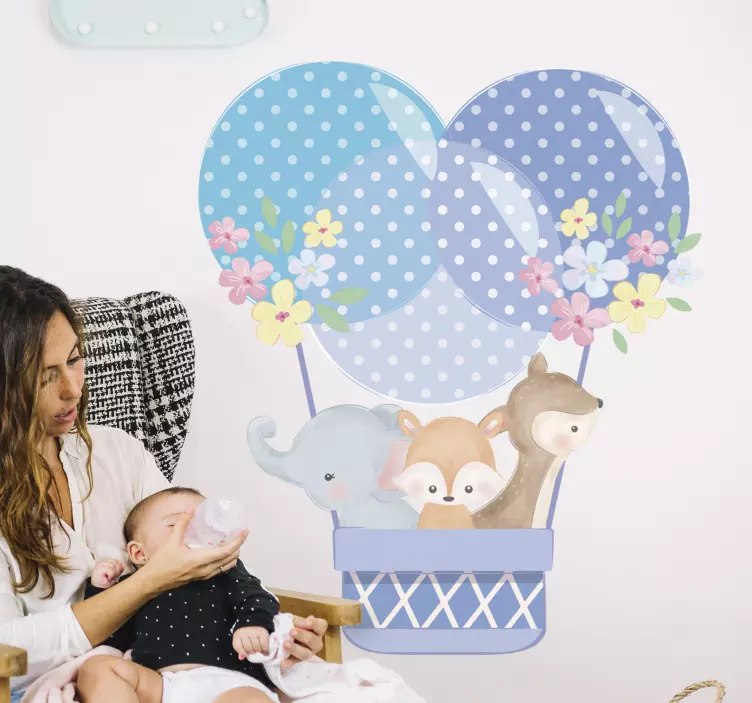 어린이를위한 벽 스티커 꿈꾸는 동물 풍선 - TenStickers