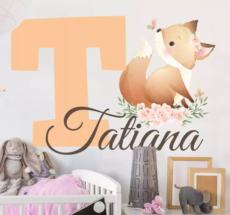 어린이를위한 벽 스티커 기발한 여우 모티브 - TenStickers