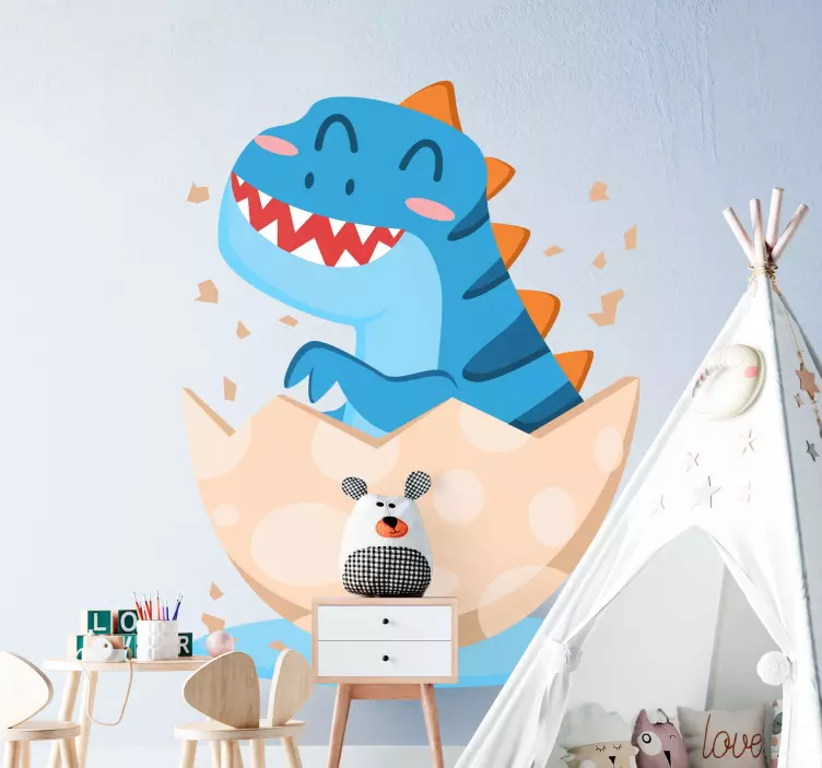 드래곤과 공룡 벽 스티커 행복한 태어남의 공룡 - TenStickers