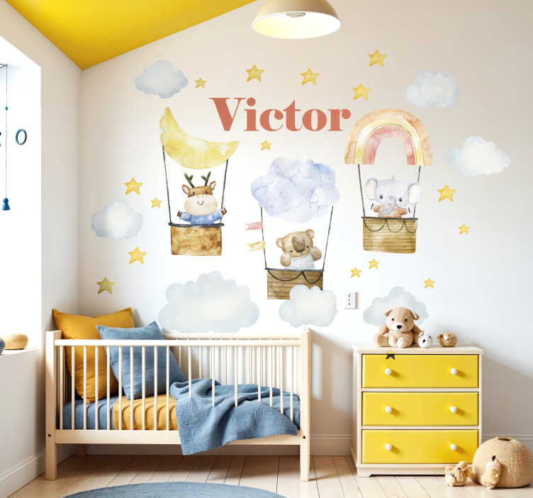 벽 스티커 높이 나는 동물 친구들 - TenStickers