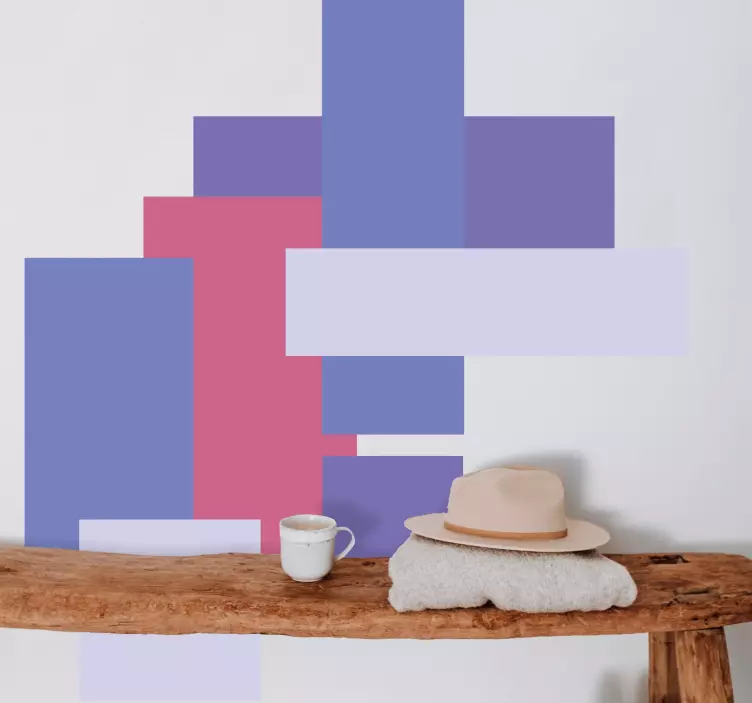 벽 스티커 레이어드 기하학적 블록 - TenStickers