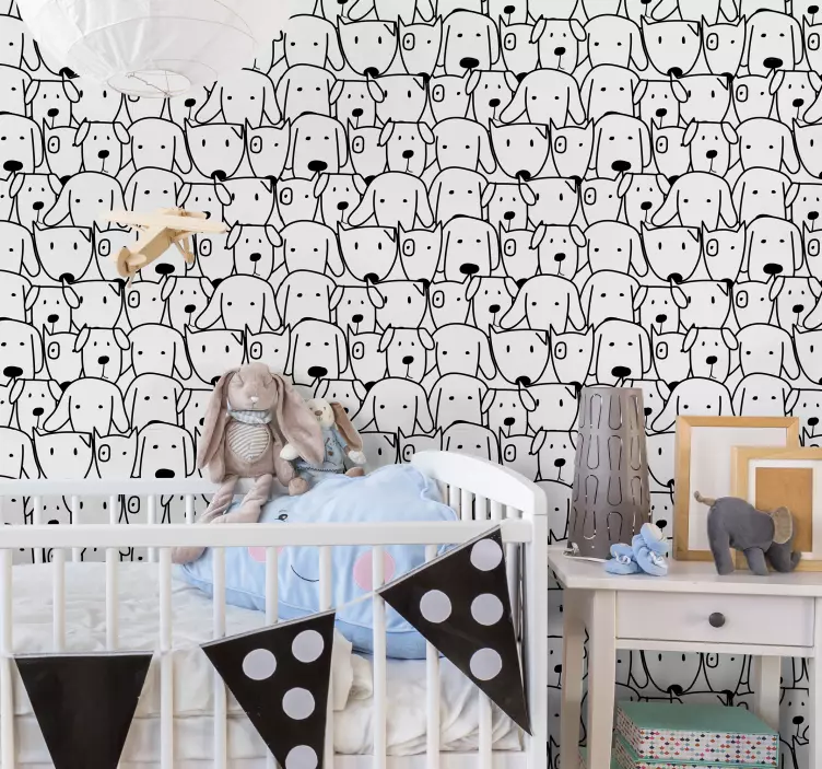 고양이 및 개 벽 스티커 장난꾸러기 강아지 얼굴 - TenStickers