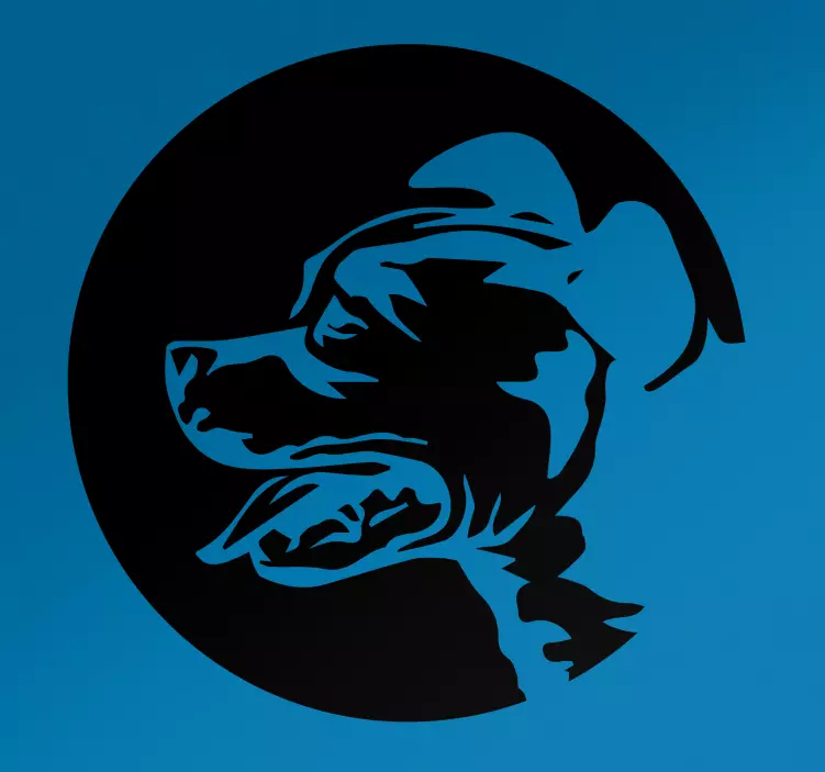 고양이 및 개 벽 스티커 스타일화된 개 프로필 - TenStickers