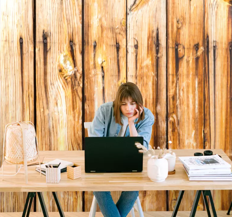 사무용 접착제 나무 패널 배경 - TenStickers