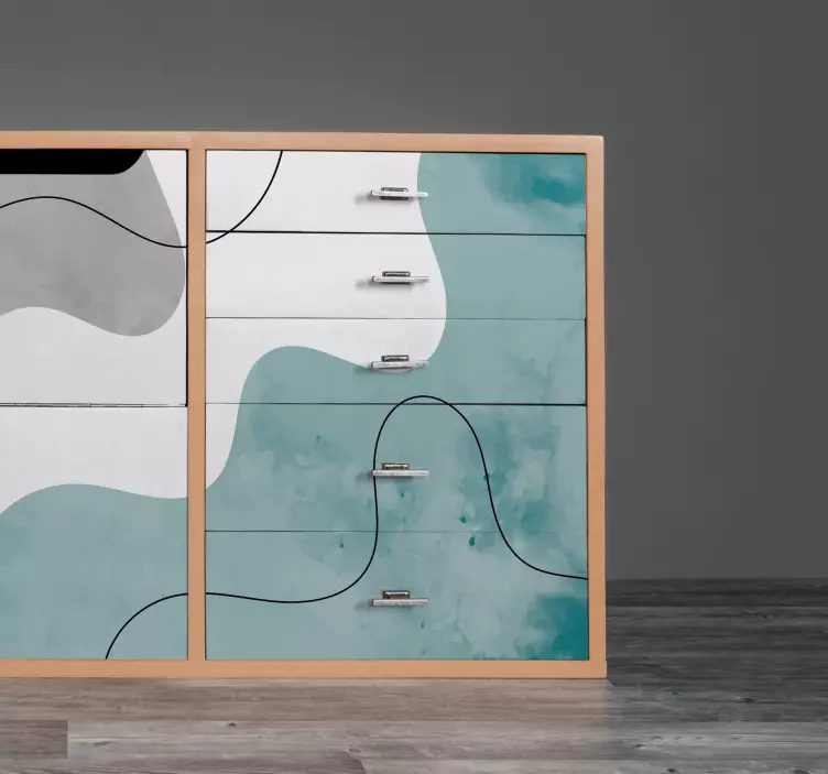 수채화 도형 가구 데칼 - TenStickers