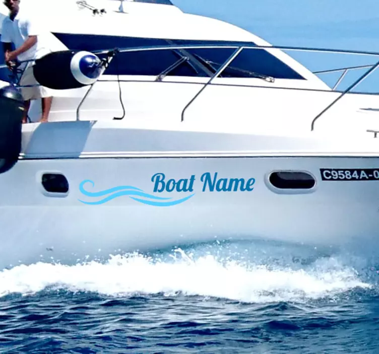 해상 스티커 웨이비 커스텀 보트 이름 스티커 - TenStickers
