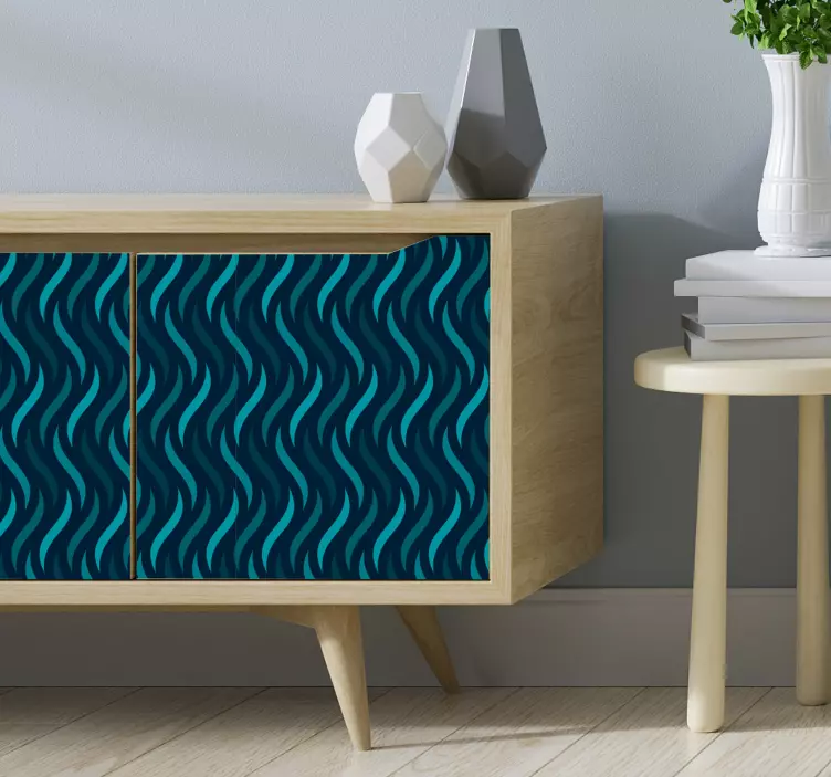 물결 모양의 비닐 벽지 - TenStickers