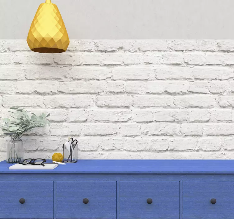 흰색 벽돌 비닐 벽지 - TenStickers