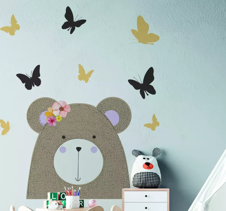 아이들을위한 야생 아프리카 곰 소녀 동물 스티커 - TenStickers